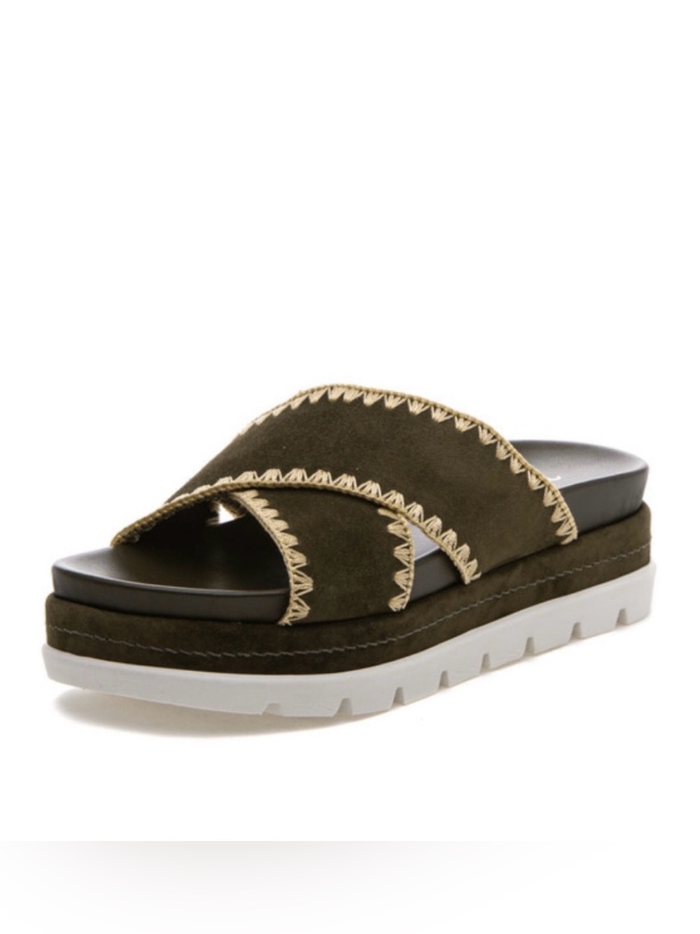 NWT J/SLIDES BOO Khaki Suede Sandal